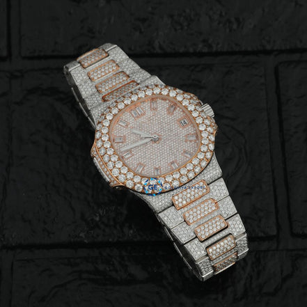 Automatic Moissanite Dual Tone Watch