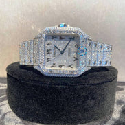 Stainless Steel D Color Moissanite Iced Out Arabic Dial Luxury Watch