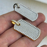Iced Out Hip Hop Moissanite Dog Tag Pendant