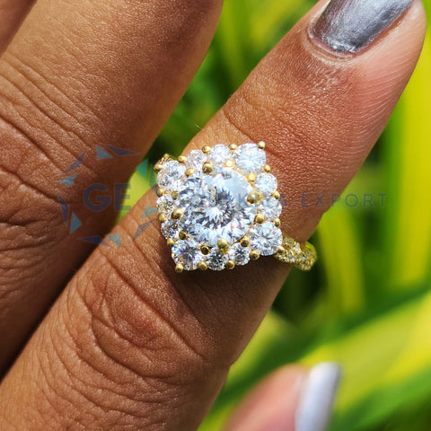 Portuguese Cut lab Grown Diamond Vintage Wedding Ring