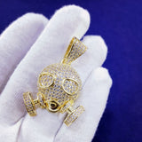 Men's Iced Out Moissanite Hip Hop Skull Gas Mask Pendant