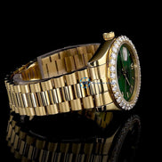 Moissanite Green Dial Stainless Steel Date Just Watch