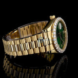 Moissanite Green Dial Stainless Steel Date Just Watch