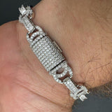 Double C Link Customize Iced Out Moissanite Bracelet
