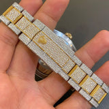 White Color Bolo Dial Moissanite Dual Tone Luxury Watch