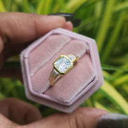 Asscher Cut Lab Grown Five Stone Ring For Women