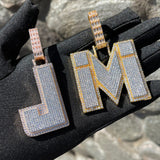 Iced Out Luxury Moissanite Letter Pendant For Men's