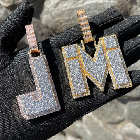 Iced Out Luxury Moissanite Letter Pendant For Men's