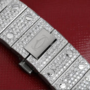White Color Dial Fully Iced Out Moissanite Watch