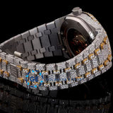 Dual Tone Fully Iced Out Moissanite Diamond Wrist Luxury Watch