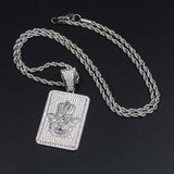 Hamsa Hand Moissanite Diamond Silver Pendant