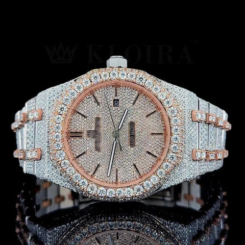Moissanite Diamond Dual Tone Handcrafted Luxury Watch