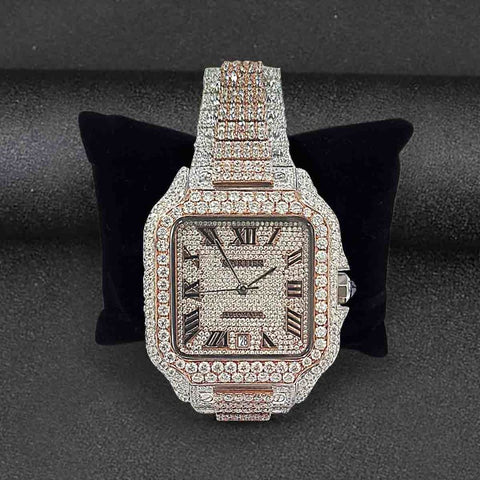 VVS1 Moissanite Dual Tone Fashion Watch For Men's