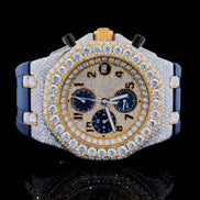 Blue Rubber Strap Chrono Dial Hip Hop Watch