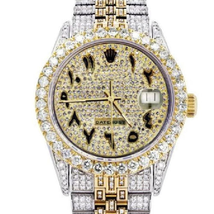 Dual Tone Expensive Moissanite Rapper Style Watch