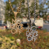 No Days Off Moissanite Hip Hop Pendant Chain Necklace