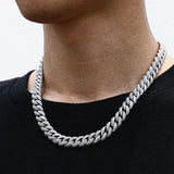 Round Cut Moissanite Diamond Miami Cuban Chain For Men's