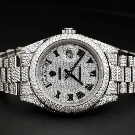 Fully Iced Out Day Date Moissanite Diamond Watches