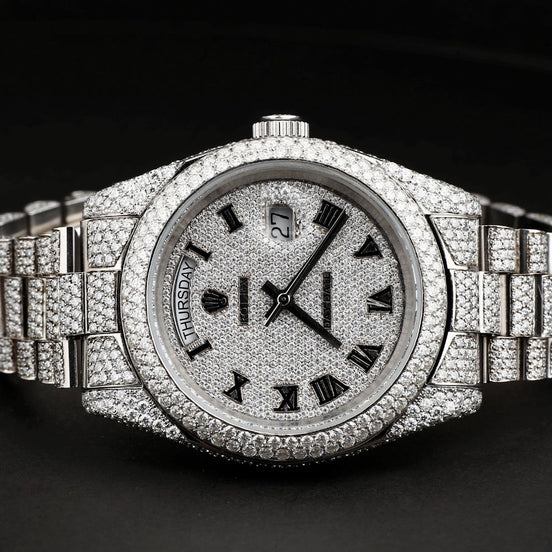 Fully Iced Out Day Date Moissanite Diamond Watches