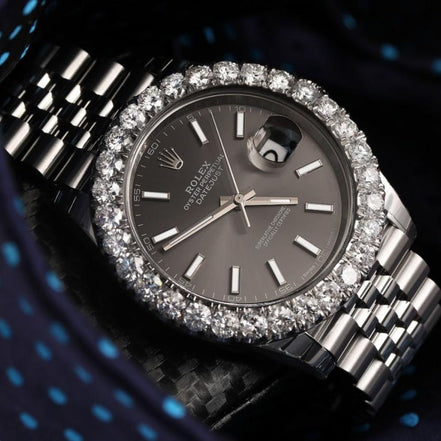 Datejust 41MM Stainless Steel Moissanite Hip Hop Watch
