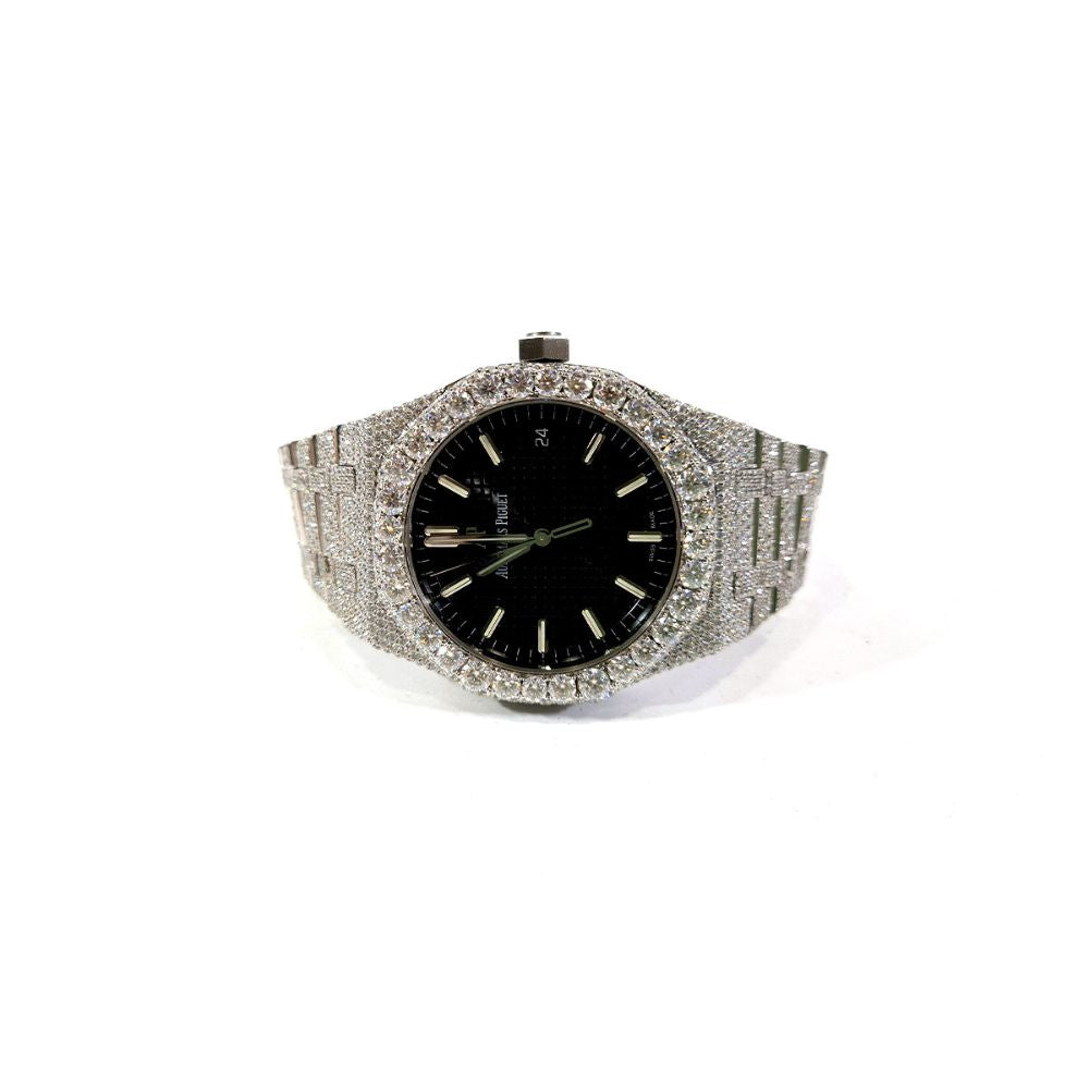 Black Dial Iced Out Moissanite Luxury Fashion Watch