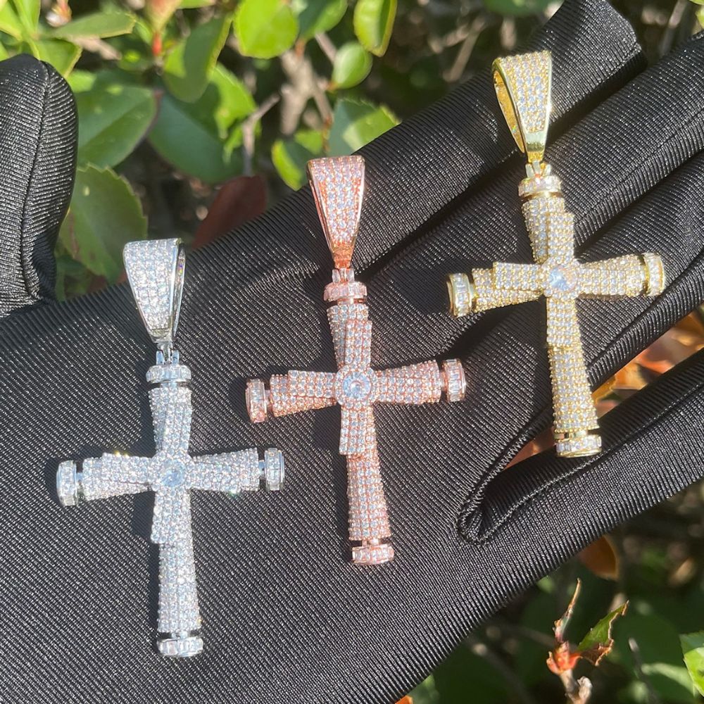 Iced Out Moissanite Cross Necklace For Men's / Women's