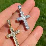 925 Sterling Silver Iced Out Cross Pendant
