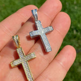 925 Sterling Silver Iced Out Cross Pendant
