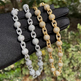 D Color Moissanite Iced Out Ball Link Chain For Men's