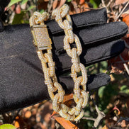 Luxury Fully Iced Out Rollo Moissanite Cuban Link Chain