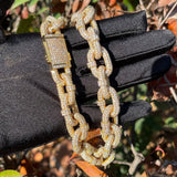 Luxury Fully Iced Out Rollo Moissanite Cuban Link Chain