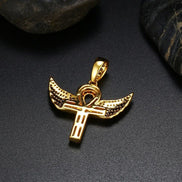 925 Silver Moissanite Angle Wing Cross Pendant For Men's
