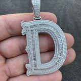 Excellent Cut Moissanite 925 Silver Name Latter Pendant