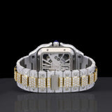 Skeleton Dual Tone Automatic Moissanite Watch