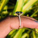 Lab Grown Diamond Blue Princess Cut Wedding Ring For Women