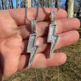 Moissanite Iced Out Lightning Bolt Pendant