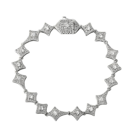Star Link Moissanite Diamond 925 Sterling Silver Bracelet