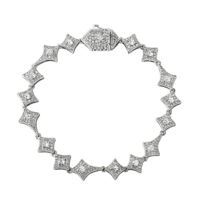 Star Link Moissanite Diamond 925 Sterling Silver Bracelet