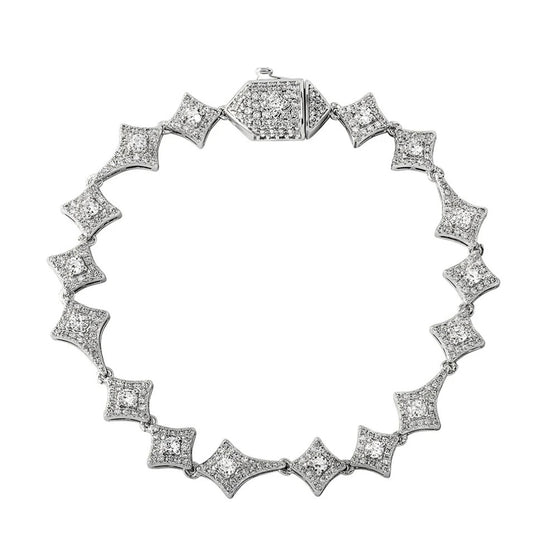 Star Link Moissanite Diamond 925 Sterling Silver Bracelet