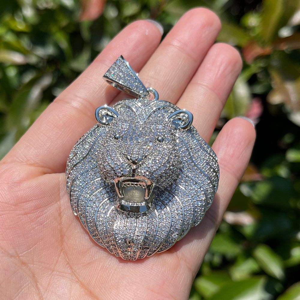 Moissanite Diamond Line Head Hip Hop Pendant