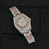 Roman Dial Stainless Steel Datejust Colorless Moissanite Wrist Watch