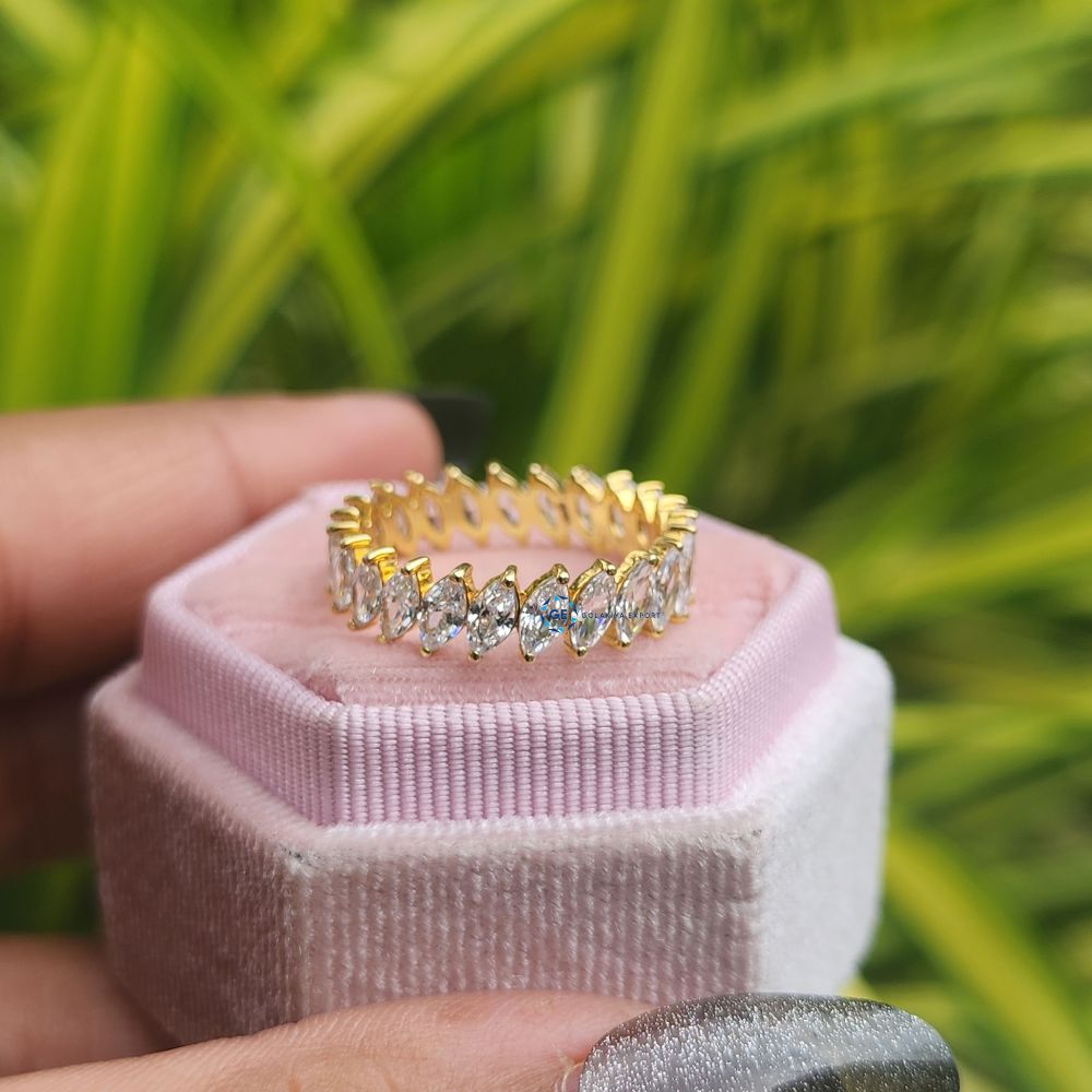 Marquise Cut Lab Grown Full Eternity Band Promise Band