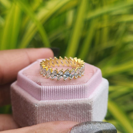 Marquise Cut Lab Grown Full Eternity Band Promise Band