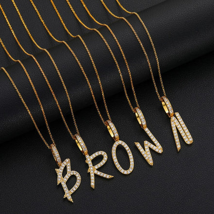Customize Name Letter Moissanite Diamond Pendant