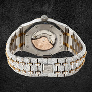Luxury Dual Tone Moissanite Diamond Wrist Watch