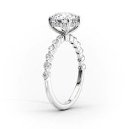 Moissanite Round Cut Side Accent Engagement Ring