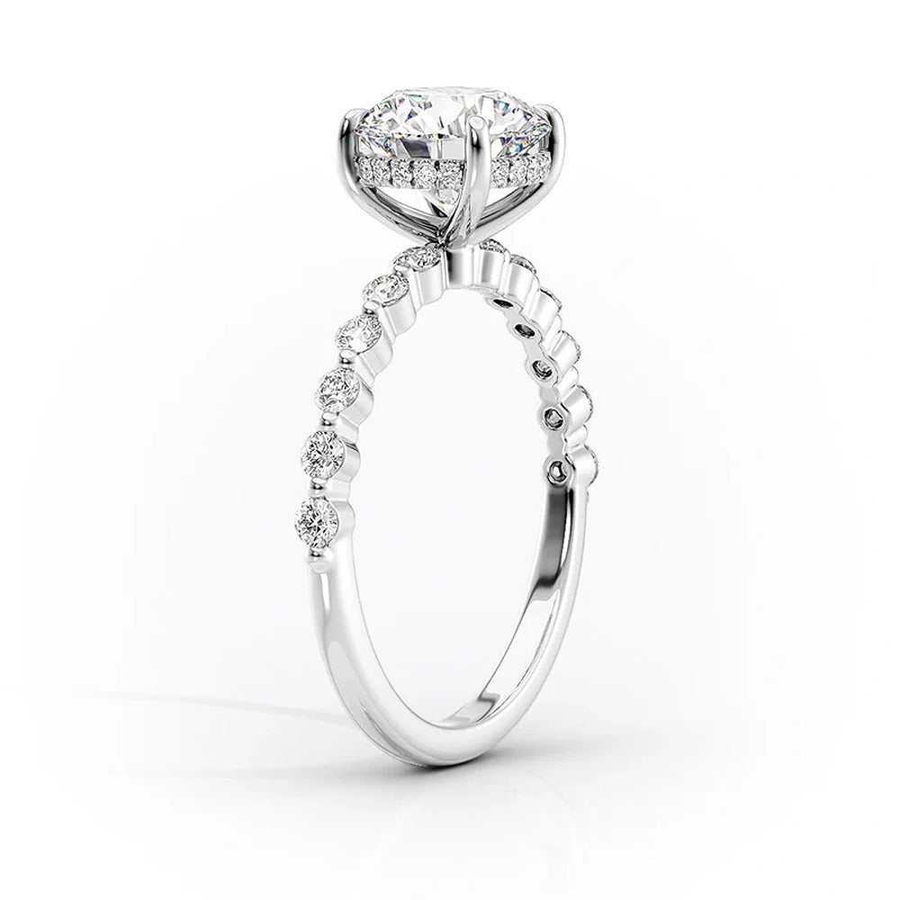 Lab Created Moissanite Diamond Pear Cut Engagement Ring