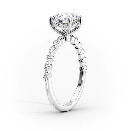 Lab Created Moissanite Diamond Pear Cut Engagement Ring