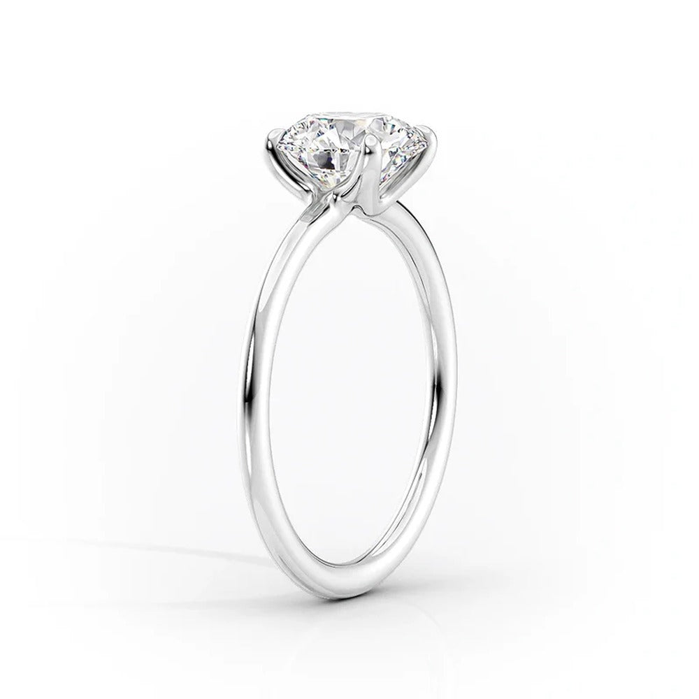 Moissanite Solitaire Round Cut Engagement Ring