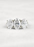 Oval Cut Three Stone & Hidden Accent Moissanite Engagement Ring